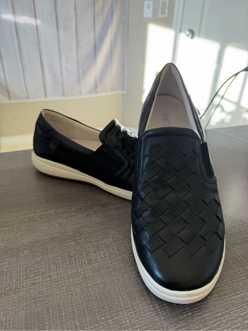 Josef Seibel Caren 26 Woven Leather Slip-On Sneakers size 42